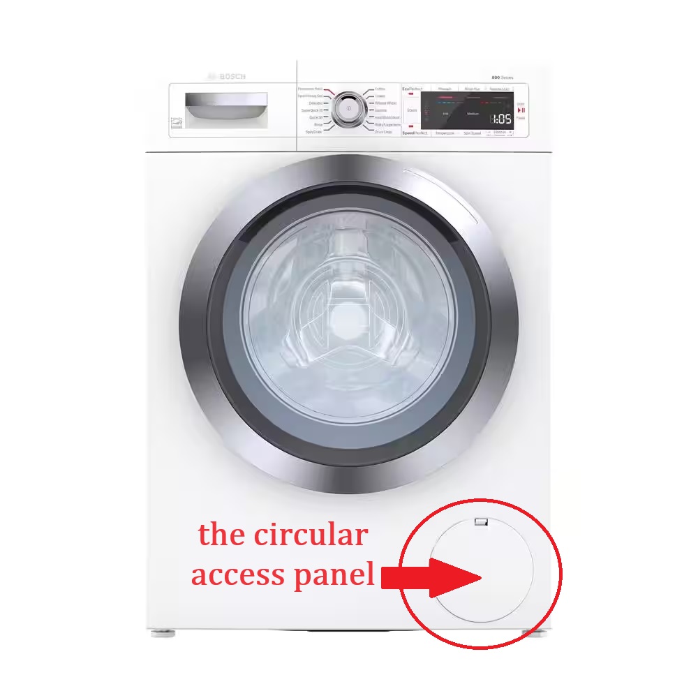 circular access panel on washer
